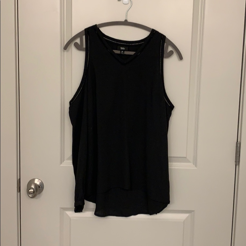 Black shirt with open shoulder